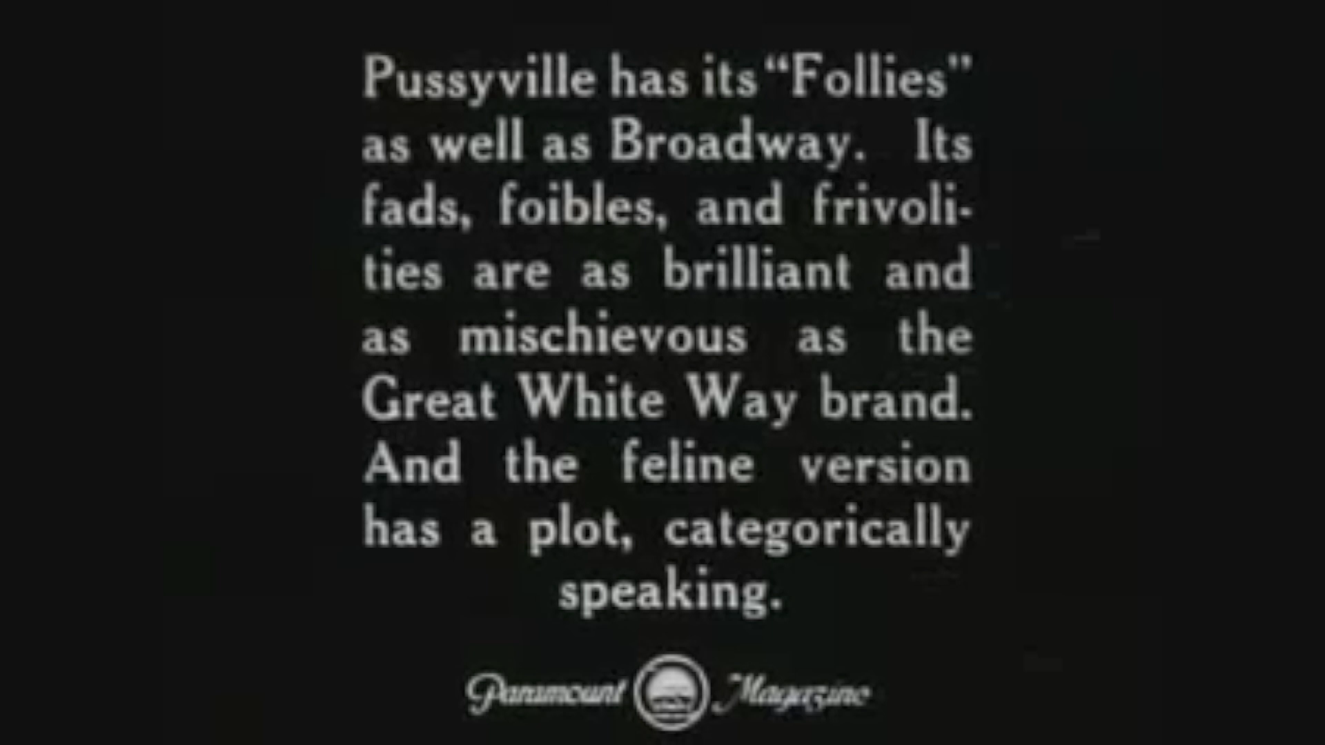 Thumbnail image for Classic Movie Cinema - Feline Follies 1919